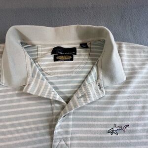 Greg Norman Collection Men's Polo Shirt - Light Green Stripes